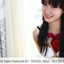 No.00504 Sailor swimsuit #2 [24Pics] セーラースクール水着を着て化粧せずに黒い髪の少女の後高手小手縛り。
